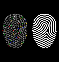 Bright Mesh 2d Finger Print Icon With Flare Spots