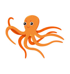 Cartoon Orange Octopus