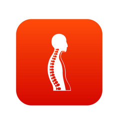 Human Spine Icon Digital Red