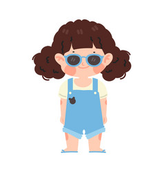 Cute Cartoon Girl With Glasses