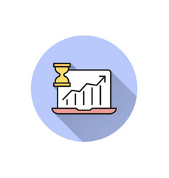 Financial Schedule With Hourglass Flat Icon