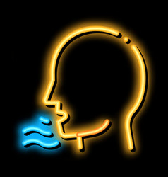 Gasping Human Neon Glow Icon