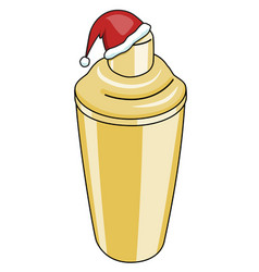 Golden Cobbler French Shaker In Santa Hat Bar