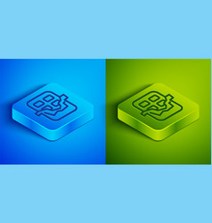 Isometric Line Chocolate Bar Icon Isolated