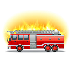 Firetruck In Fire