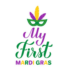 My First Mardi Gras Calligraphy Lettering Baby