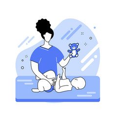 Newborn Massage Isolated Cartoon