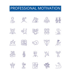 Professional Motivation Line Icons Signs Set