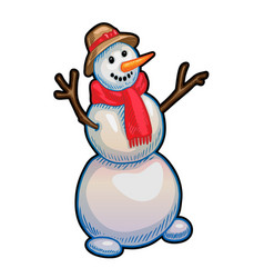 Snowman On White Background