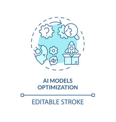 Blue Thin Line Icon Ai Models Optimization Concept