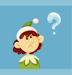 Christmas Elf Asking Questions Cartoon