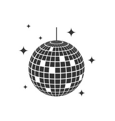 Glittering Disco Ball Icon Shining Mirror Sphere