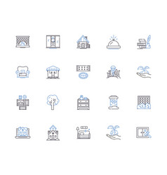 Living At Home Outline Icons Collection Dwell