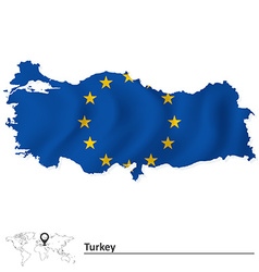 Map Of Turkey With European Union Flag