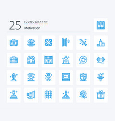 Motivation 25 Blue Color Icon Pack Including Mask