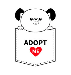 Adopt Me Dog In Pocket Holding Paws Red Heart