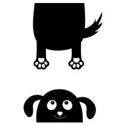 Dog Puppy Face Black Silhouette Holding Hands Up