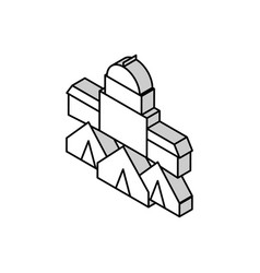 Government Building Refugee Campground Isometric