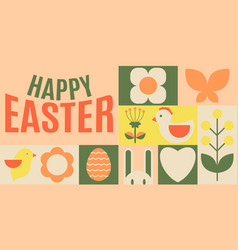 Happy Easter Flat Abstract Backgrounds