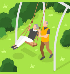 Senior Couple On Swing