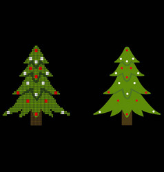 8 Bit Christmas Pixelated Tree Pixel Art Xmas Tree