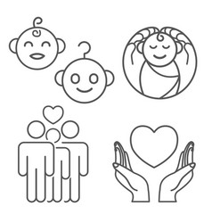 Child In Arms Set Love Family Concept Icon