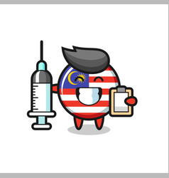 Mascot Malaysia Flag Badge As A Doctor