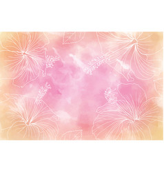 Peachy Water Color Background With Flower