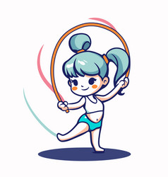 Cute Little Girl Gymnast With A Hoop