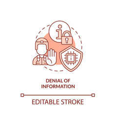 Denial Of Information Red Concept Icon