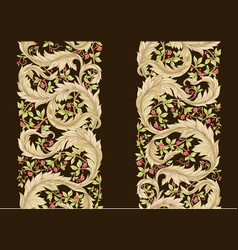 Decorative Flowers And Leaves In Art Nouveau Style