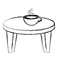 Round little table with coffee Royalty Free Vector Image