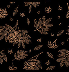 Rowan Berries Bunches And Leaves Seamless Pattern