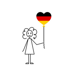 Hand Drawn German Girl Love Germany Sketch