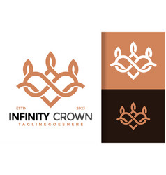 Infinity Crown Lotus Flower Logo Icon