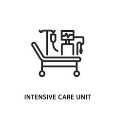 Intensive Care Unit Flat Line Icon