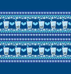 Bubble Milk Tea Seamless Pattern