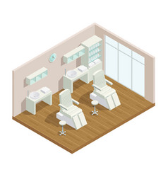 Cosmetology Studio Isometric Interior