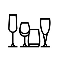 Drinkware Set Line Icon