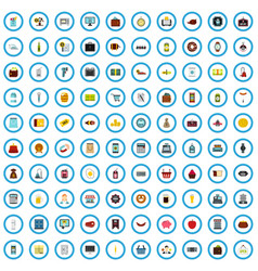 100 Shopping Spree Icons Set Flat Style