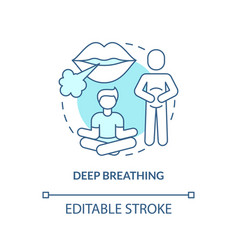 Deep Breathing Turquoise Concept Icon