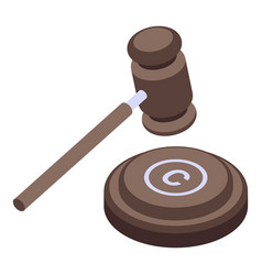 Copyright Law Gavel Icon Isometric Legal