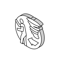 Escape From Hurricane Refugee Isometric Icon