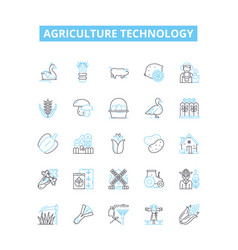 Agriculture Technology Line Icons Set