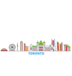 Canada Toronto Line Cityscape Flat