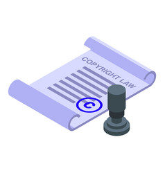 Copyright Law Paper Icon Isometric Legal