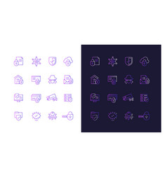 Cyber Security Gradient Line Icons