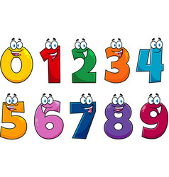 Funny Number Cartoon Characters Collection Set