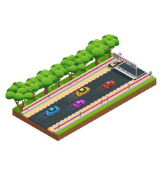 Gaming Speedway Isometric Composition