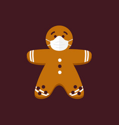 Gingerbread Man In White Medical Face Mask